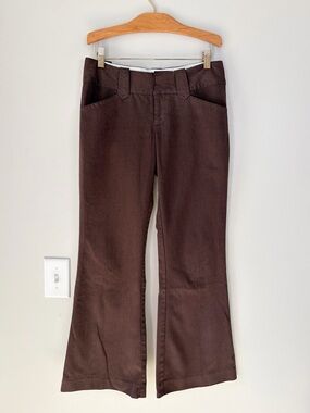 Studio Y Y2K Brown Low Rise Flare Leg Trouser Slacks Size 1/2 SHORT